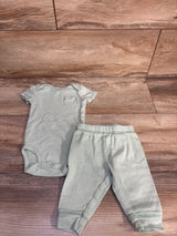 Just One You 2pc Striped Bodysuit & Pants Set Green sz 3m