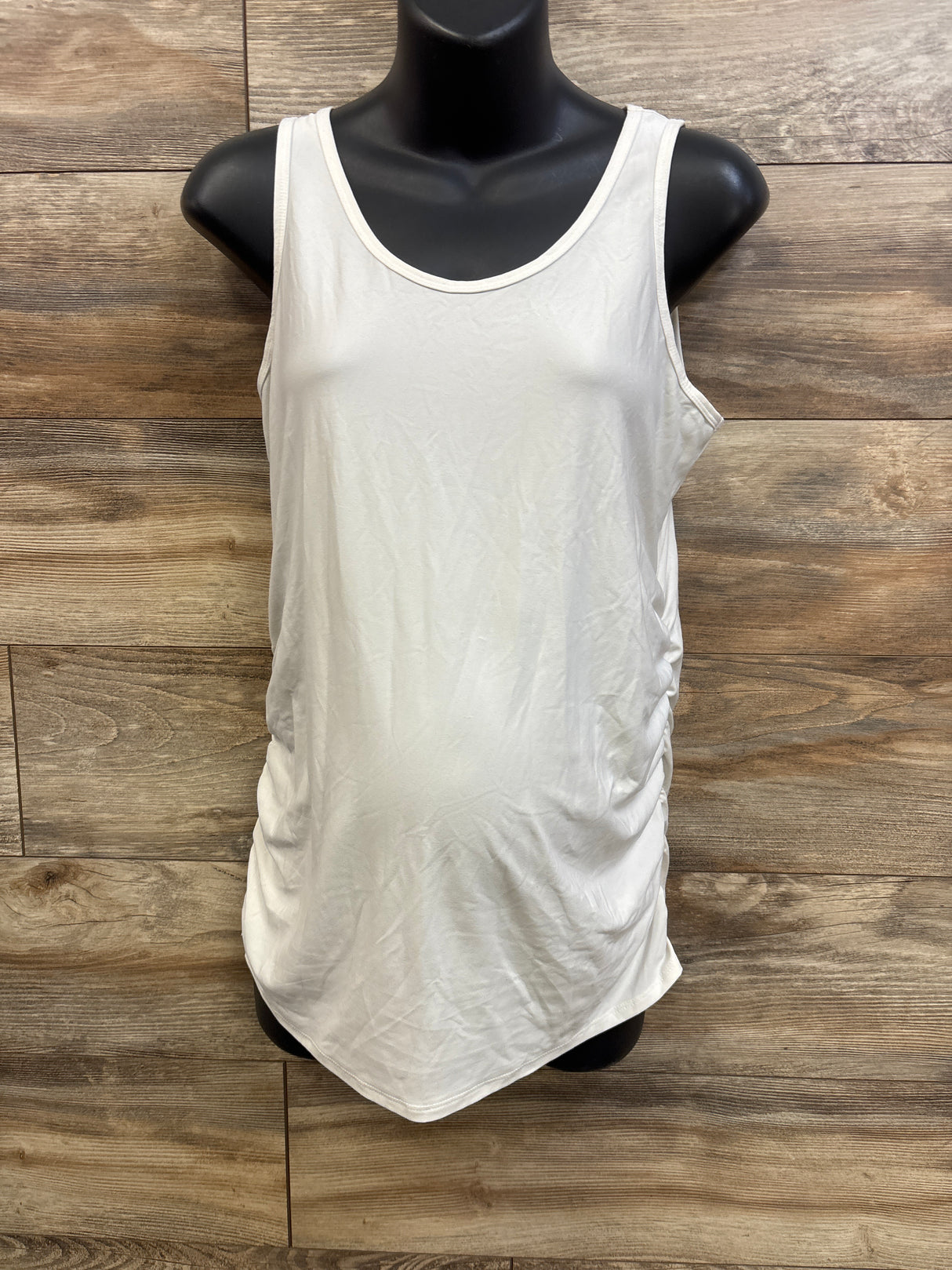 Time and Tru Maternity Ruched Tank Top White sz Medium