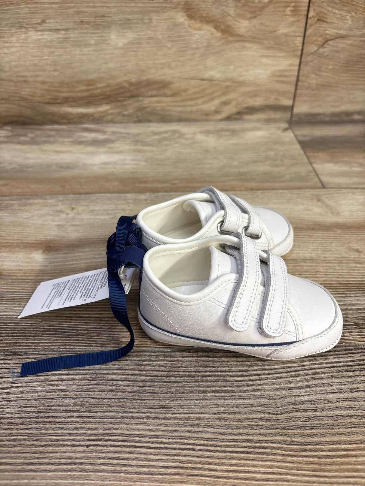 NEW Janie & Jack Double Strap Sneakers White sz 3/4c