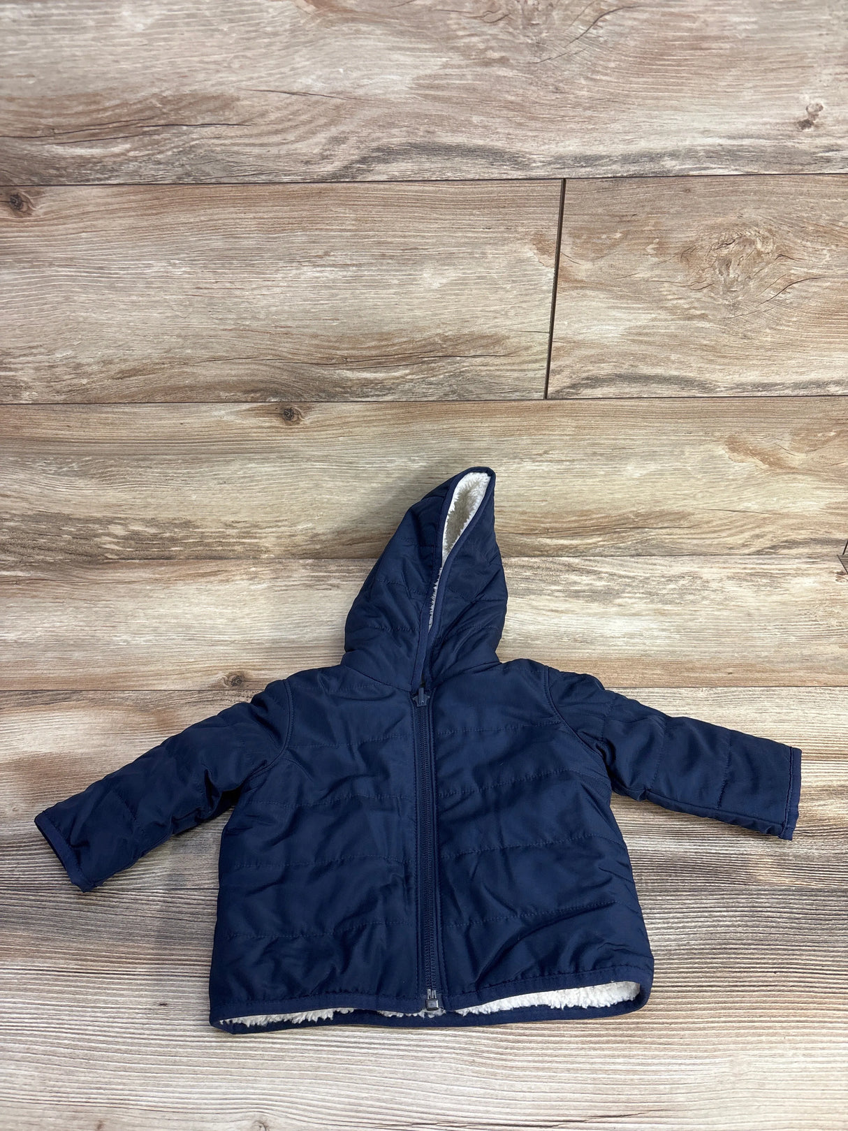 Carter's Sherpa Lined Full Zip Coat Navy sz 3m