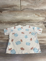 H&M Bear & Elephant Print Shirt Tan sz 2T
