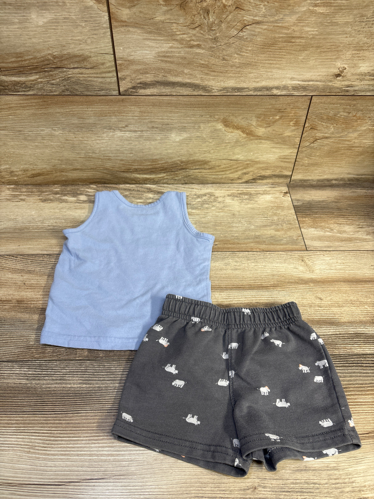 Carter's 2pc Rhino Tank Top & Shorts Set Blue sz 12m