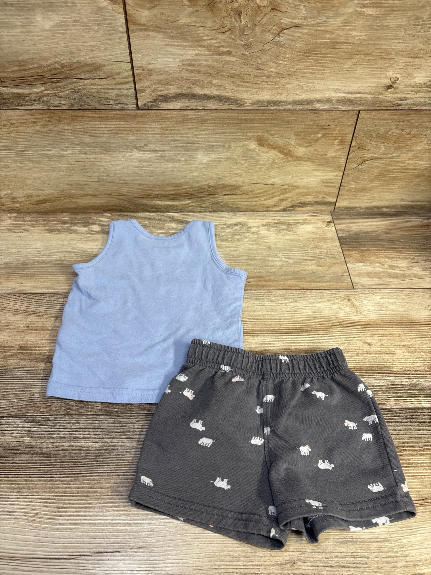 Carter's 2pc Rhino Tank Top & Shorts Set Blue sz 12m