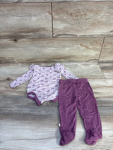 Snug 2pc Modal Bodysuit & Footed Pants Set Purple sz 0-3m
