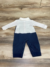 Striped Polo Coverall Blue/White sz 6m