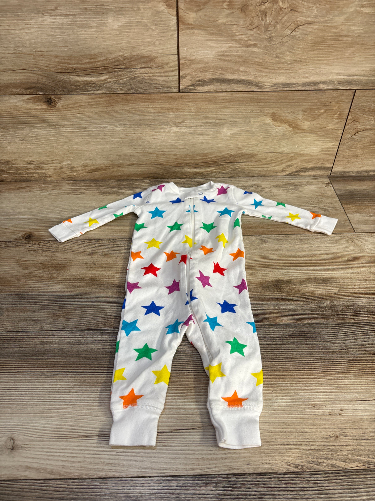Primary Organic Star Print Sleeper White sz 3-6m