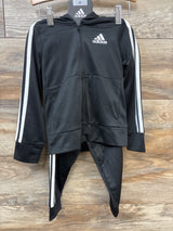 NEW Adidas 2pc Hooded Tricot Tracksuit Set Black sz 3T