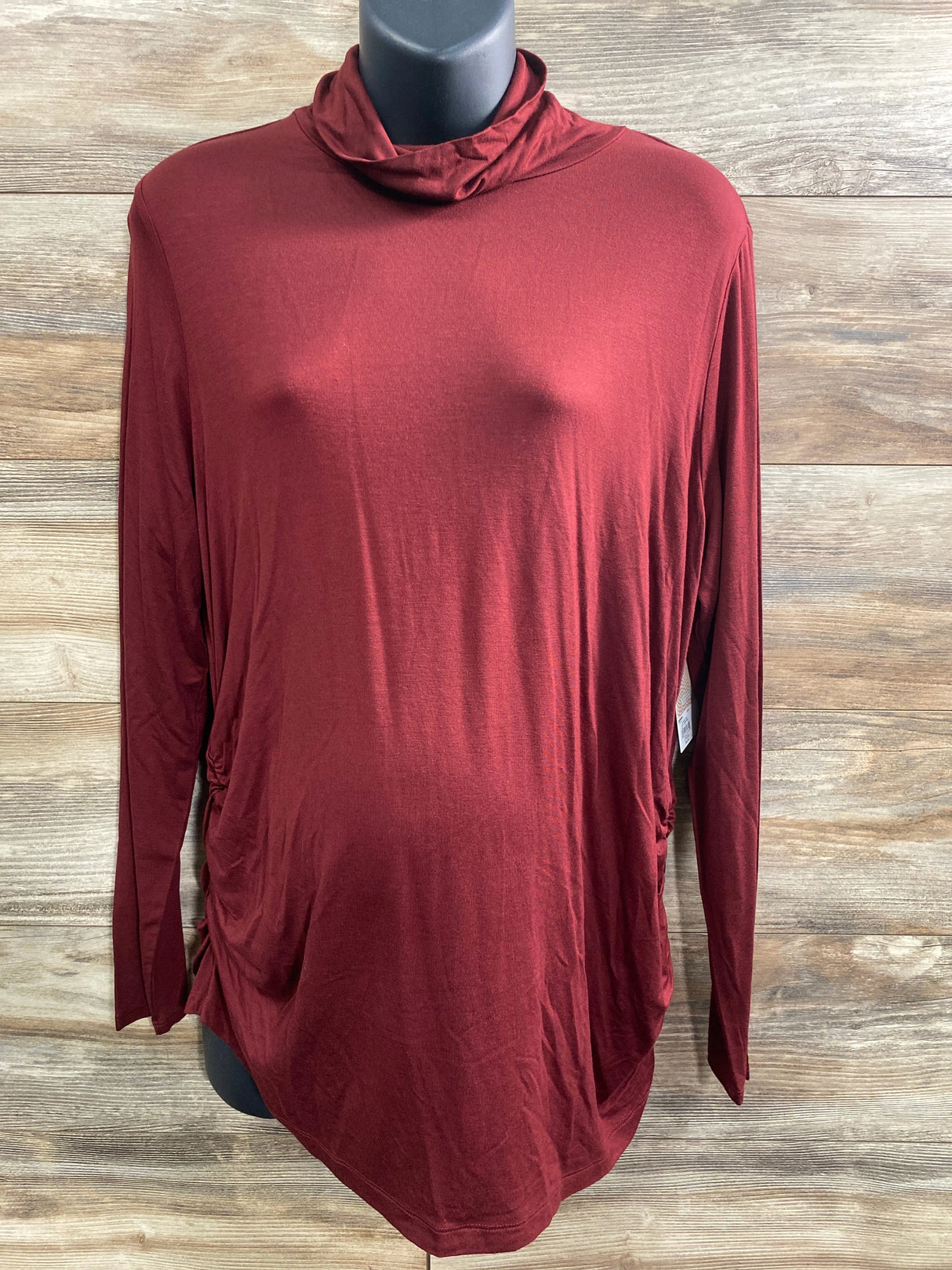 NEW a:glow Maternity Turtleneck Top Burgundy sz XL