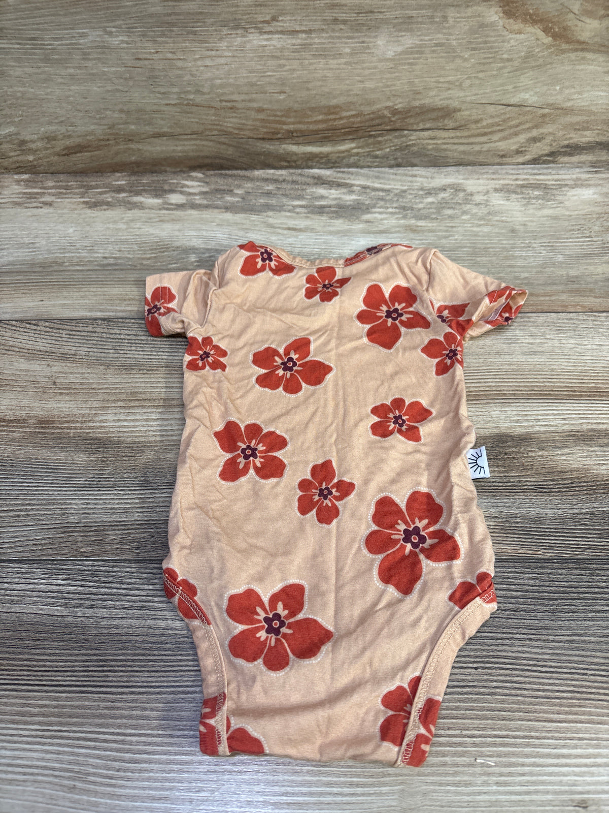Skye Hi Bamboo Floral Bodysuit Orange sz 3-6m