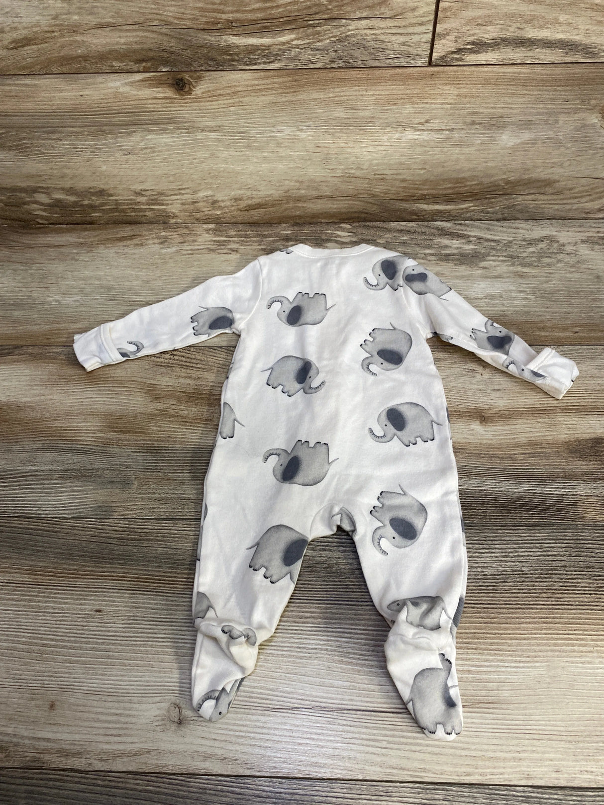 Old Navy Elephant Print Sleeper White sz 0-3m
