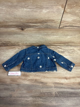 NEW Little Las Floral Embordered Denim Jacket sz 3-6m