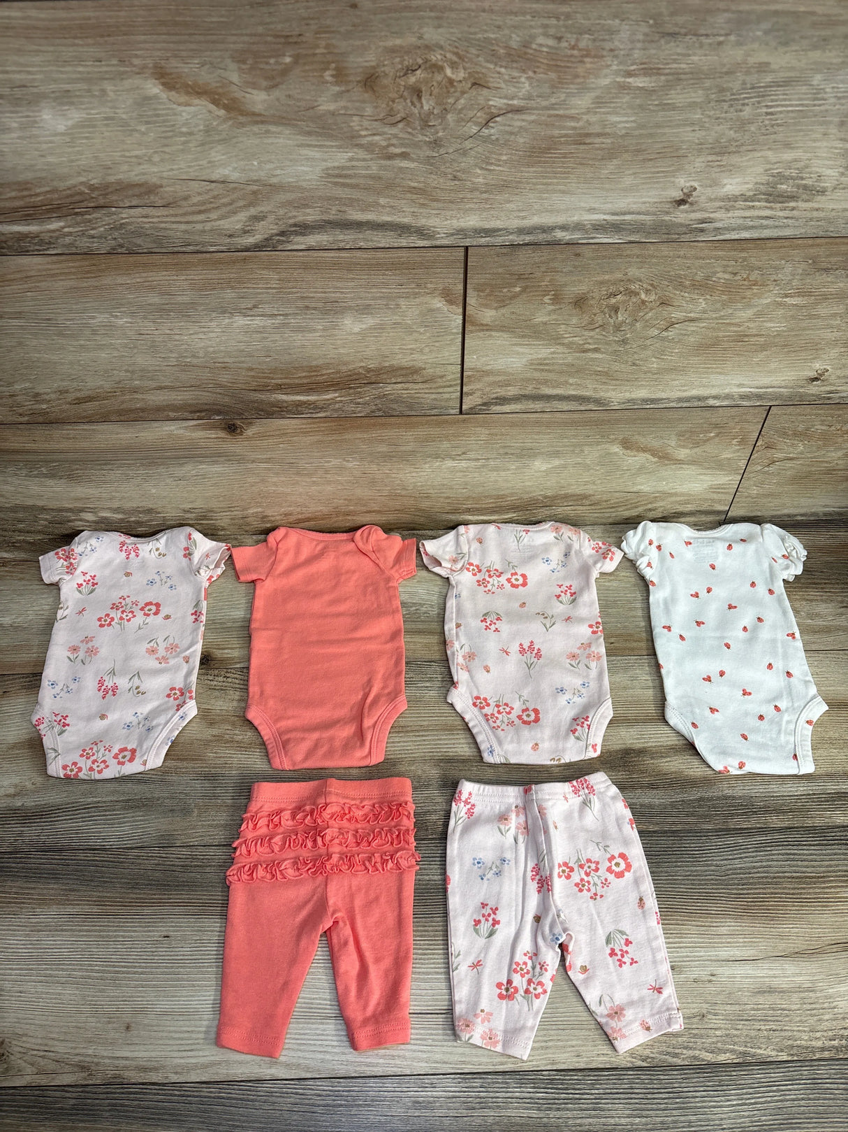 Just One You 6pc Floral Bodysuits Set sz Newborn