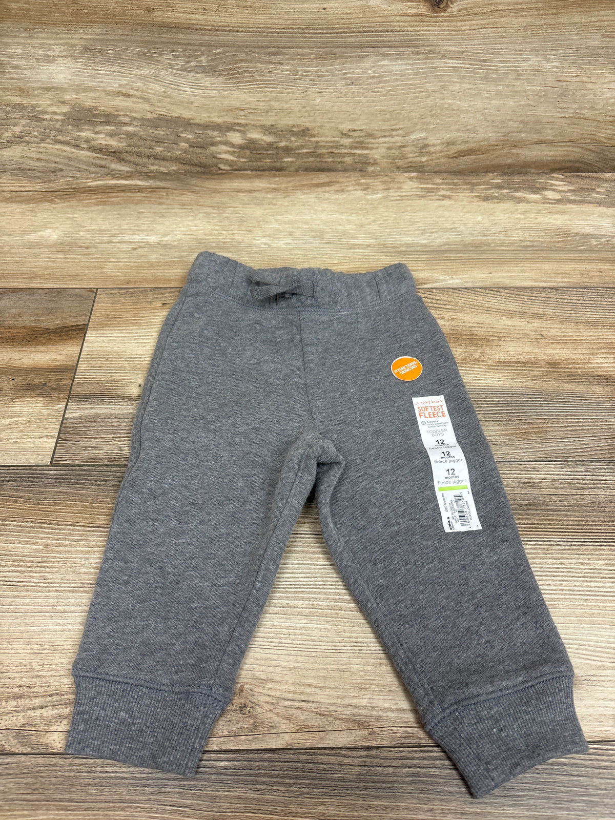 NEW Jumping Beans Drawstring Fleece Joggers Grey sz 12m