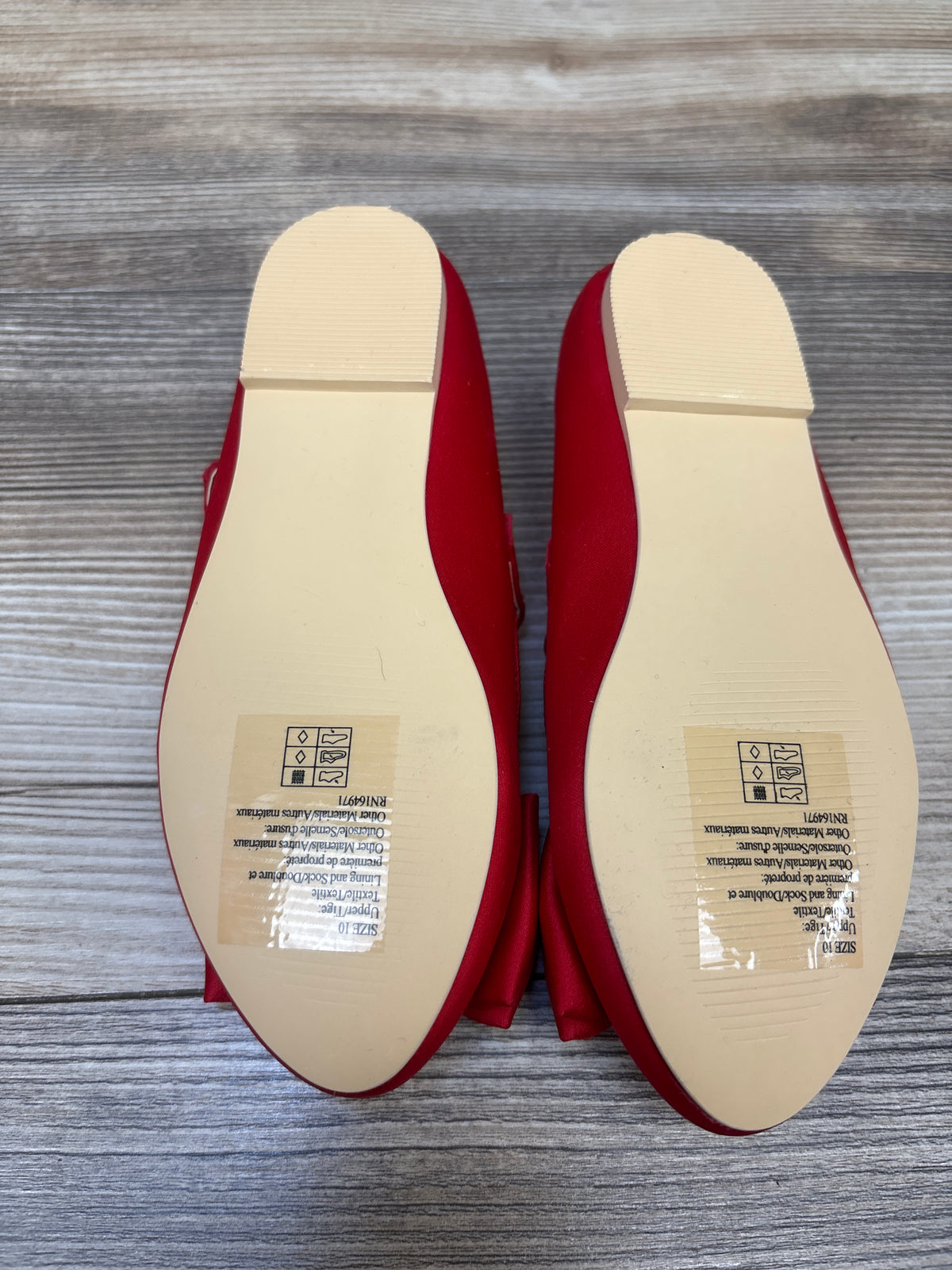 NWOT Janie & Jack Satin Bow Mary Jane Flats Red sz 10c