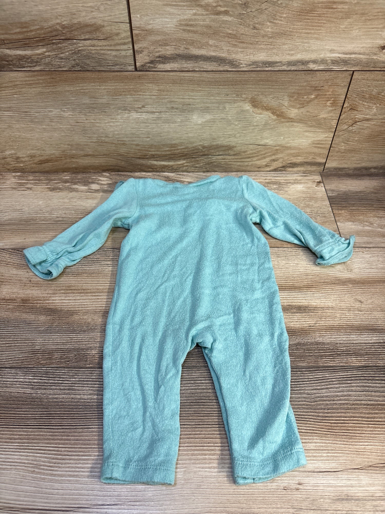 Knit Ruffle Coverall Teal sz 3-6m