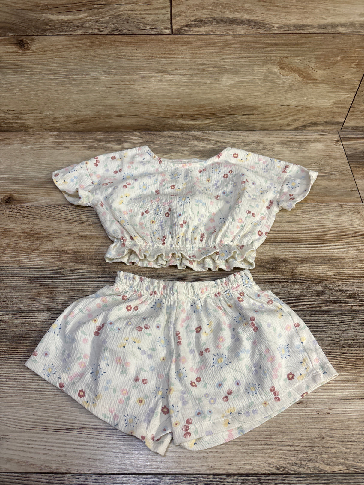 Member's Mark 2pc Crinkle Playwear Set Ivory sz 18m