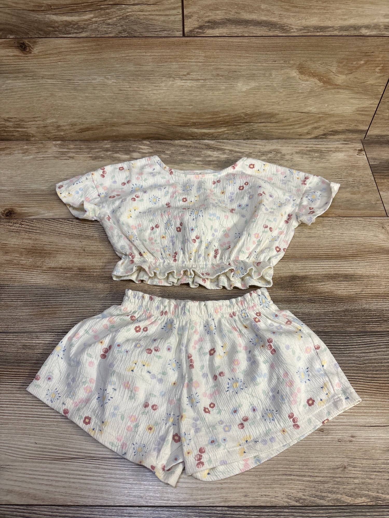 Member's Mark 2pc Crinkle Playwear Set Ivory sz 18m