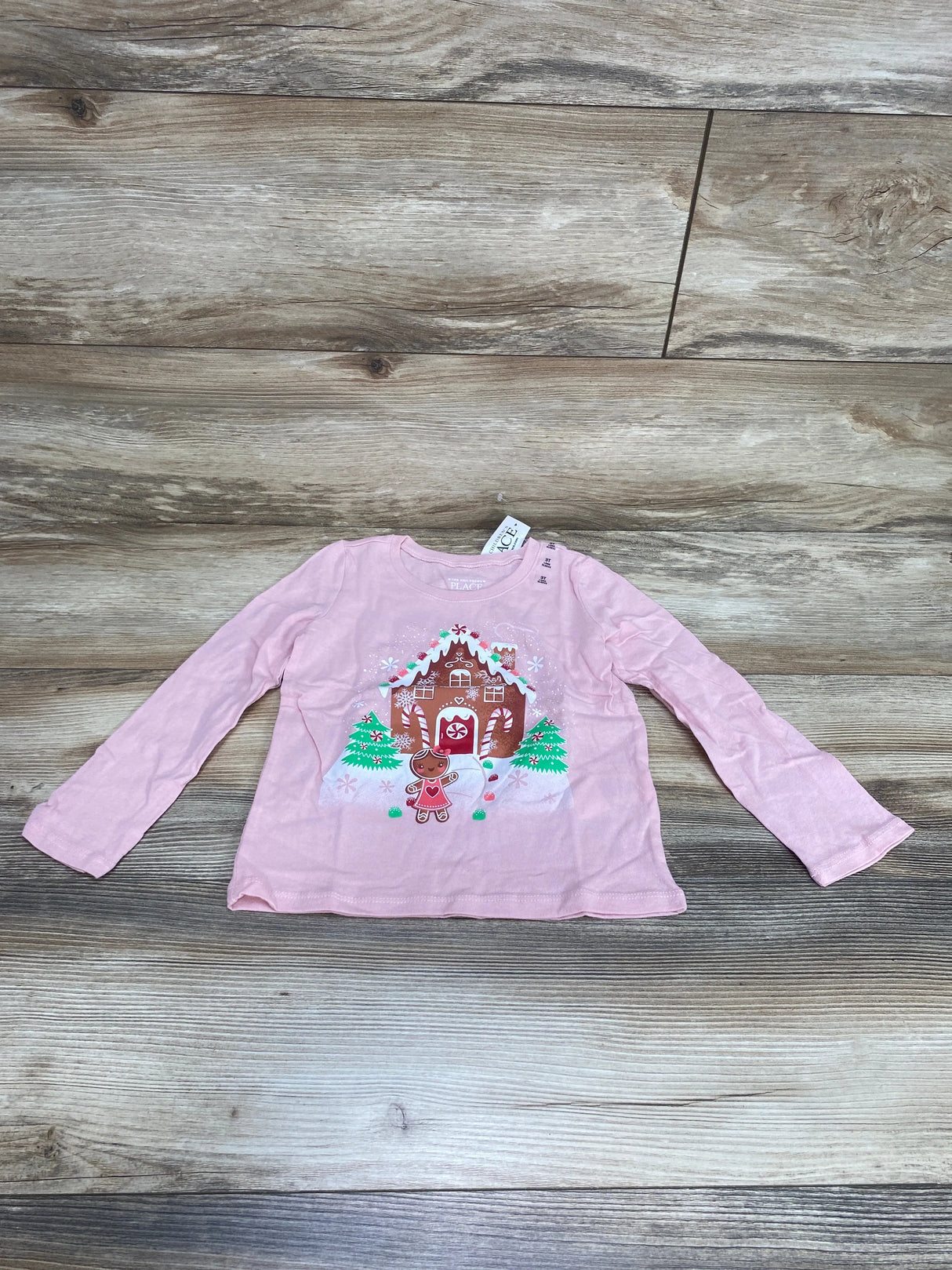 NEW Children's Place Gingerbread House Shirt Pink sz 3T - Me n Mommy To Be