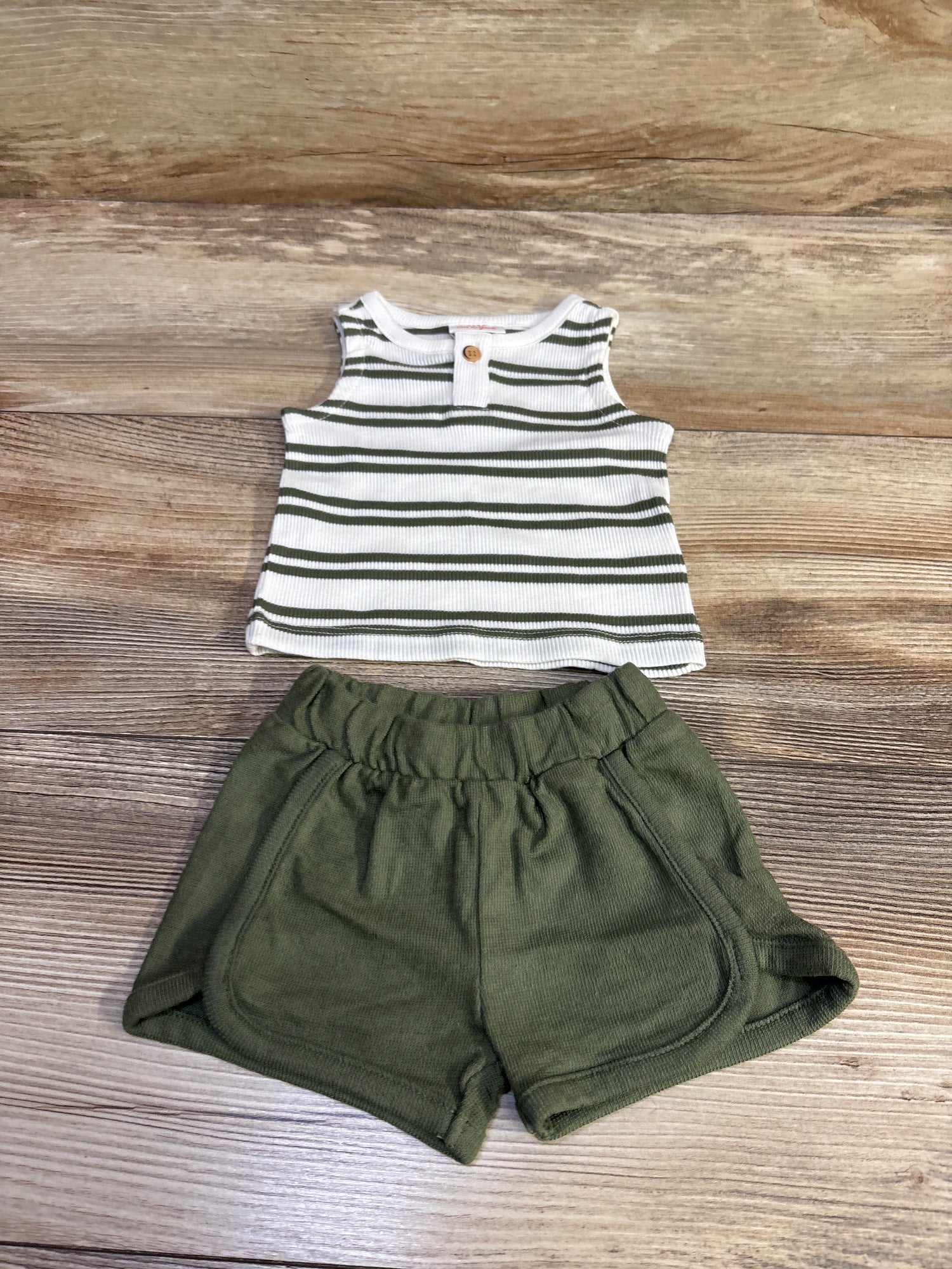 Cat & Jack 2pc Ribbed Tank Top & Shorts Set White sz Newborn