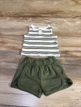 Cat & Jack 2pc Ribbed Tank Top & Shorts Set White sz Newborn