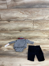 NEW Just One You 4pc Plaid Shirt Set White sz Newborn