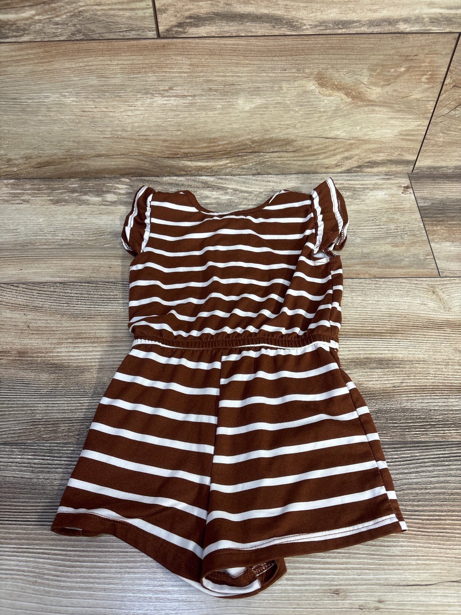 Btween Henley Striped Romper Brown sz 2T