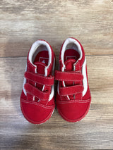 Vans Old Skool V Paint Splatter Sneakers Red sz 6c
