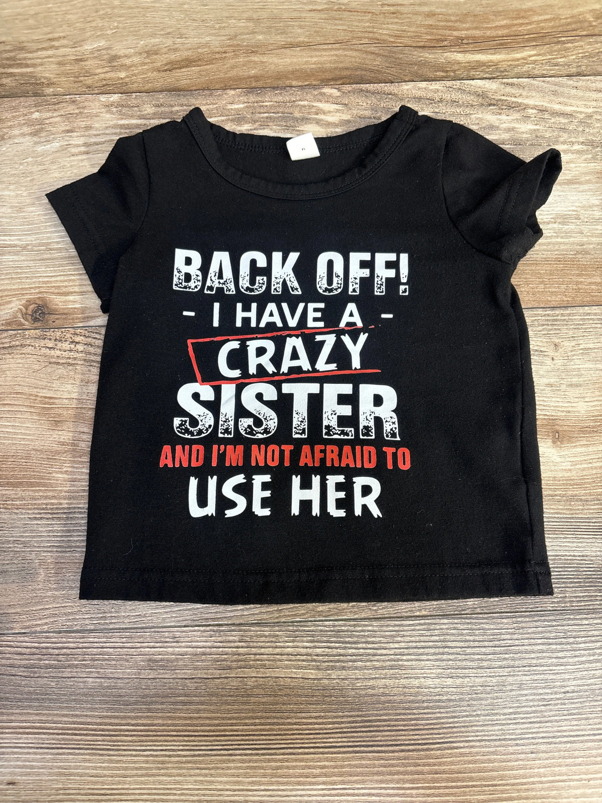 Shein Back Off! Shirt Black sz 9-12m - Me n Mommy To Be