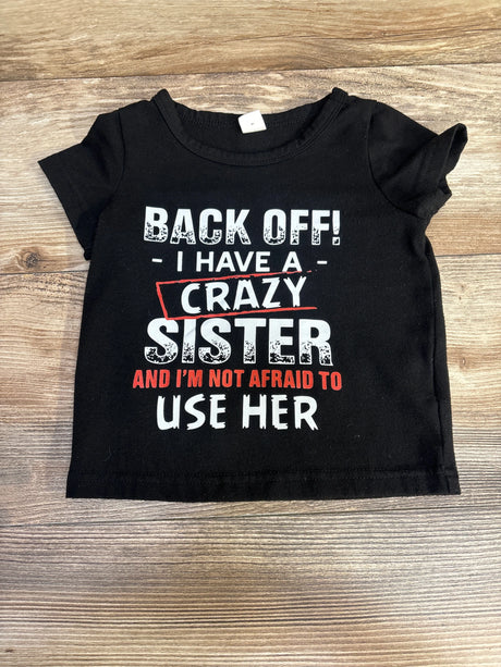 Shein Back Off! Shirt Black sz 9-12m - Me n Mommy To Be