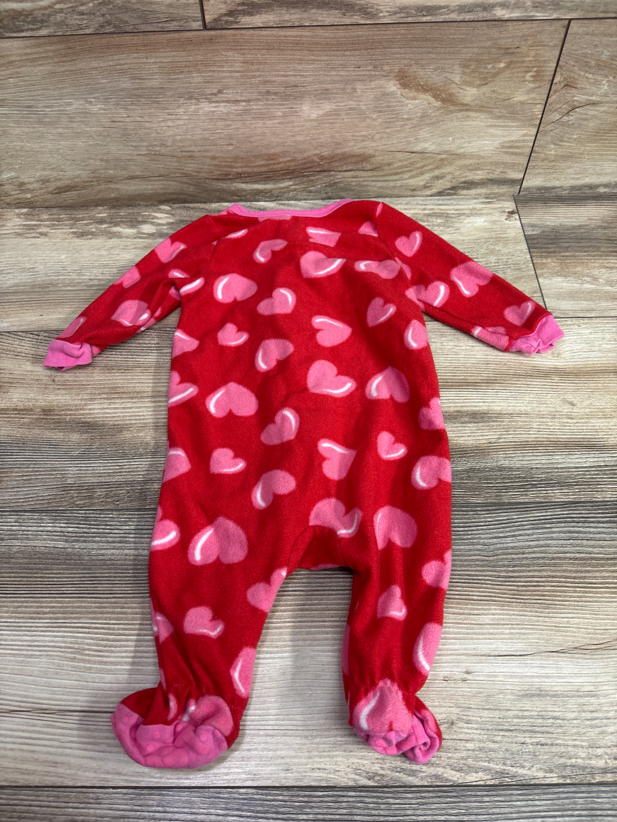 Leveret Heart Print Blanket Sleeper Red sz 6-12m