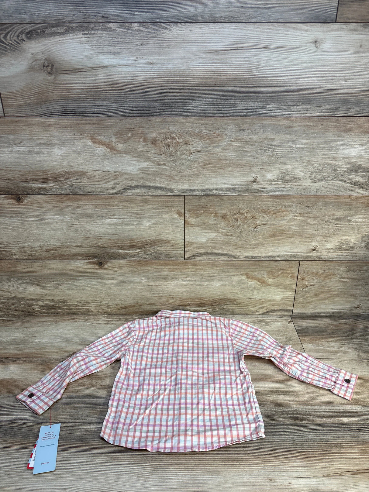 NEW Cat & Jack Plaid Button-Up Shirt Pink sz 4T