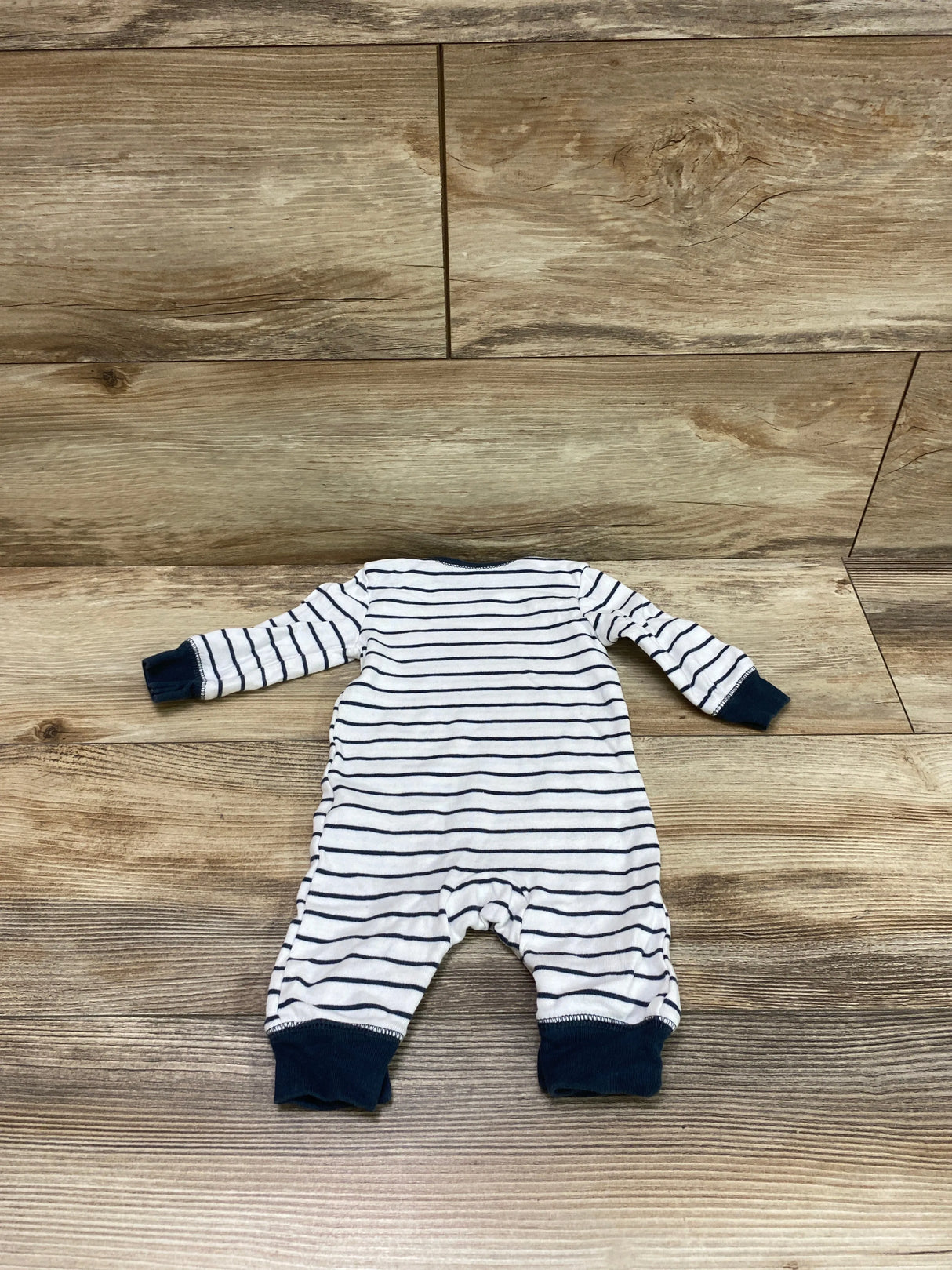 Carter's Striped Coverall White/Blue Sz 3m