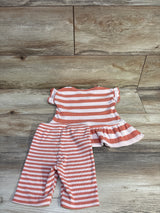 Cat & Jack 2pc Ribbed Striped Peplum Top & Shorts Set Pink sz 4T
