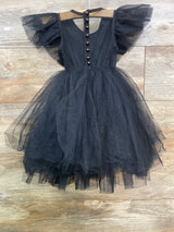 2bunnies Sheer Back Mesh Backless Tulle Girl Dress in Black sz 12m