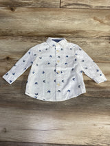 OshKosh Swordfish Button-Up Shirt White sz 12m