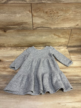 Cat & Jack Knit Long Sleeve Dress Grey sz 12m