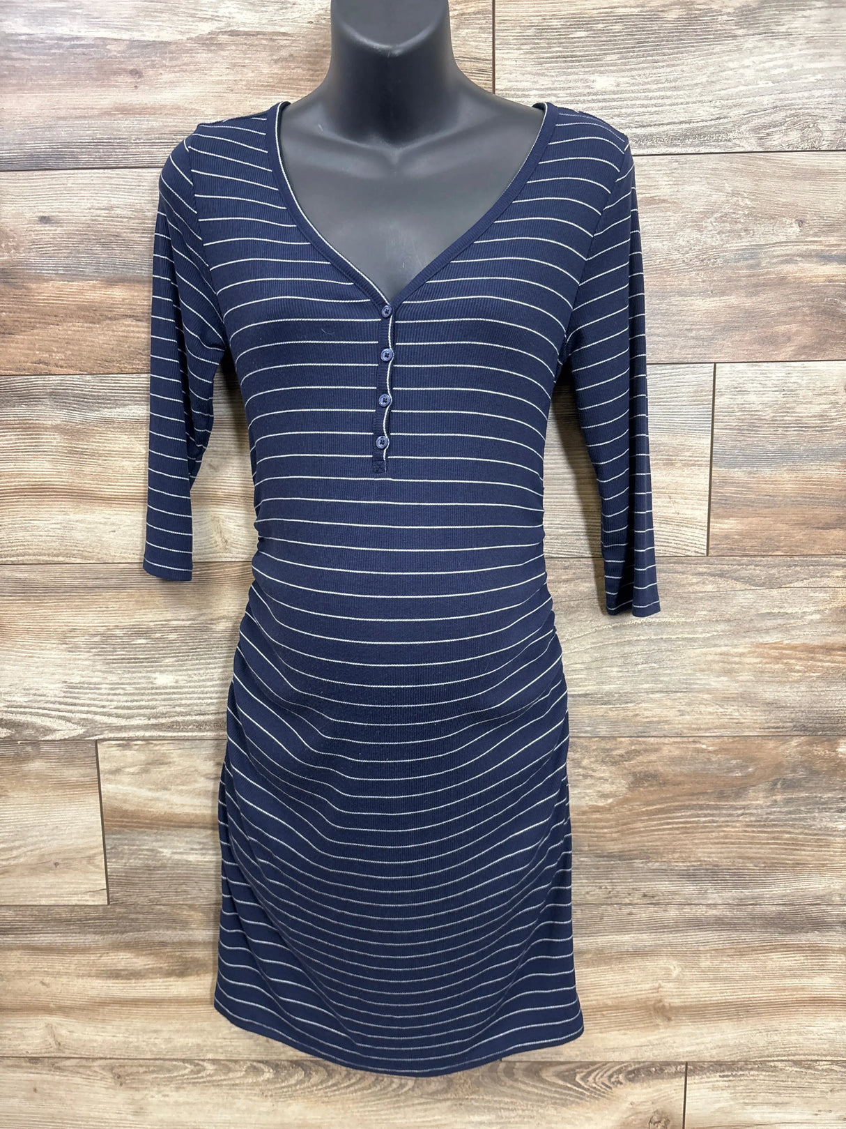 Isabel Maternity Striped Bodycon Dress Navy sz Small