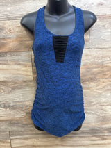 Beyond the Bump Racerback Active Tank Top Spacedye Blue sz Medium