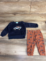 Pekkle 2pc Plush Rino Truck Sweatshirt & Pants Set Navy sz 18m