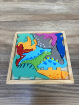LUXEN Wooden Dinosaur Puzzle Board 12pc