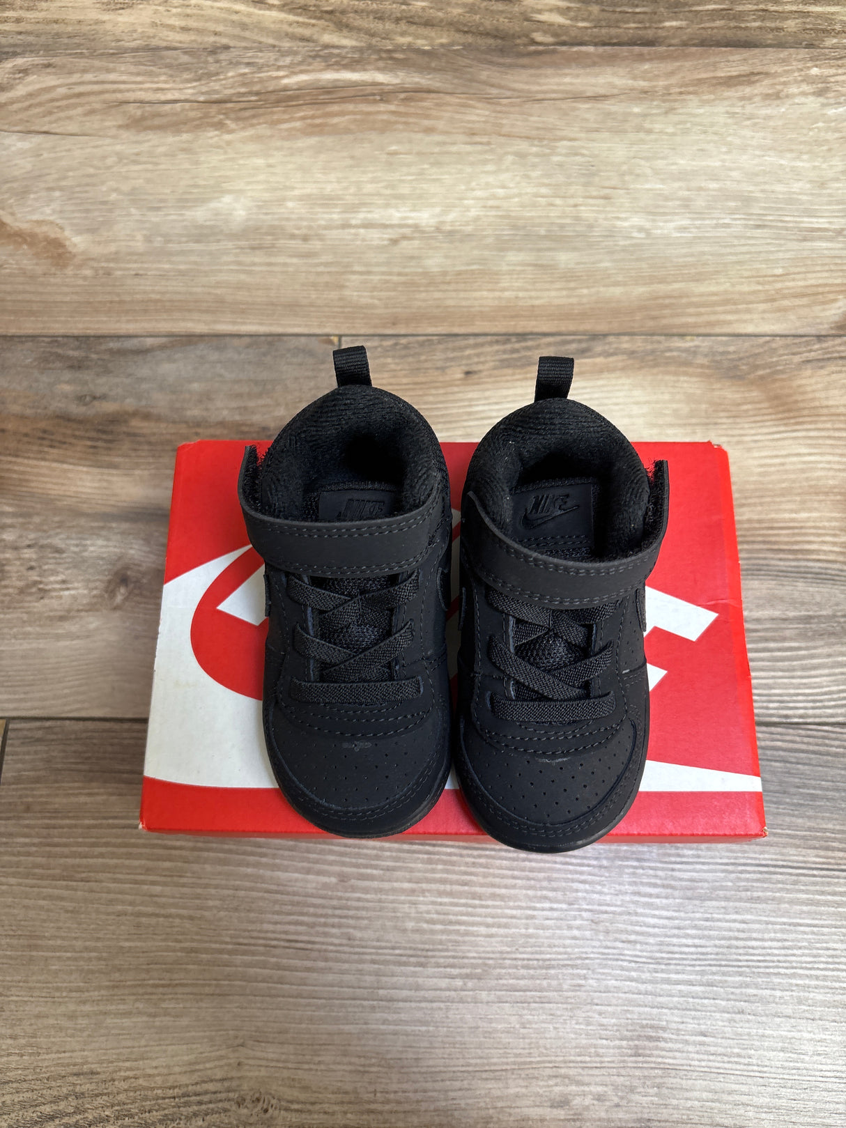 NEW Nike Court Borough Mid TD 'Triple Black' Sneakers sz 5c