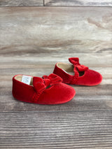 Janie & Jack Velvet Bow Soft Sole Ballet Flats Red sz 2/3c