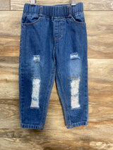 Denim Distressed Pull On Jeans Blue sz 3T