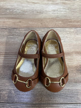 Janie & Jack Bridle Bit Ballet Flats Brown sz 4c