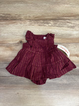 NEW Cat & Jack Metallic Bodysuit Dress Burgundy sz Newborn