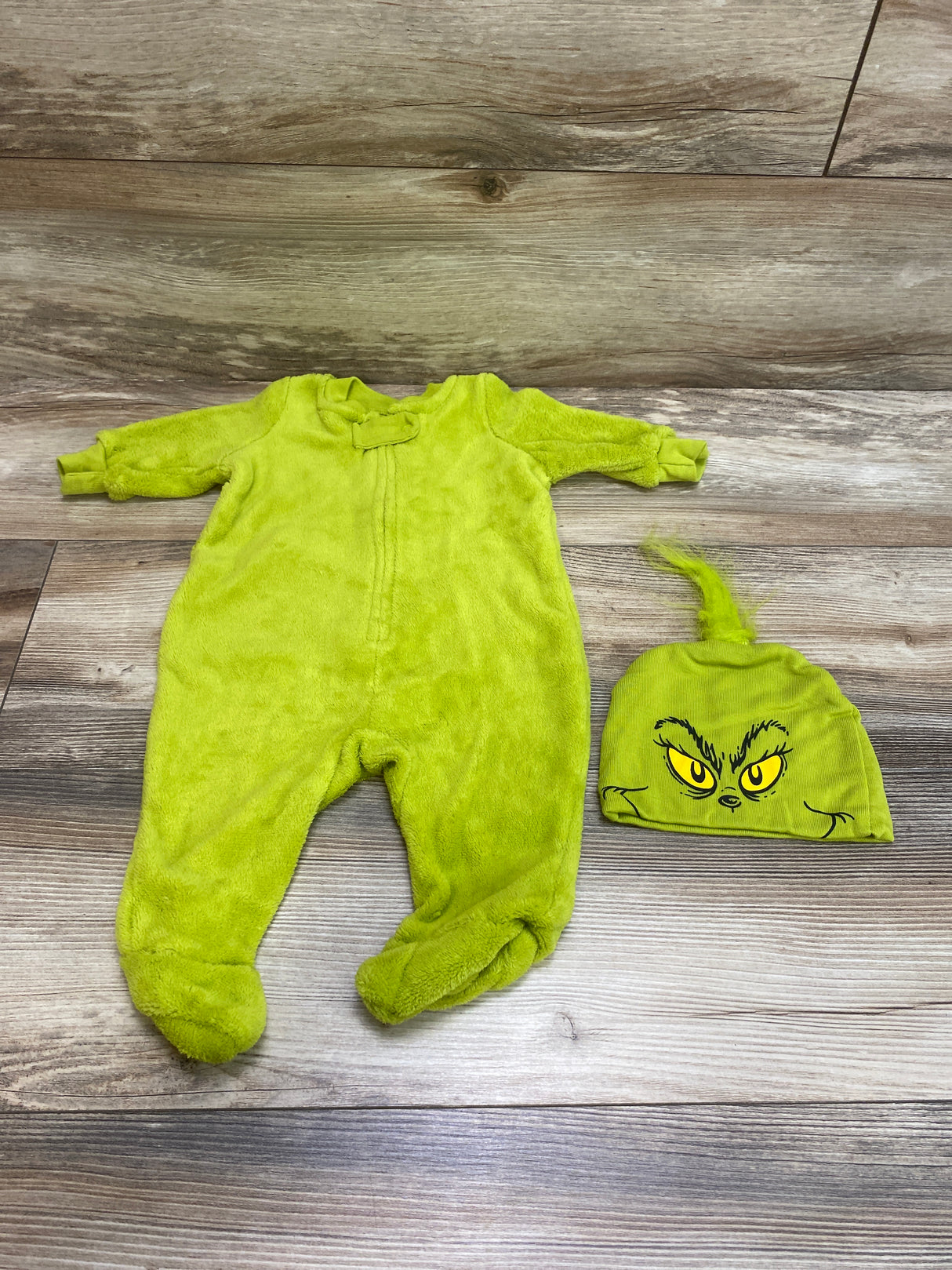 The Grinch 2pc Blanket Sleeper & Hat Green sz 3m