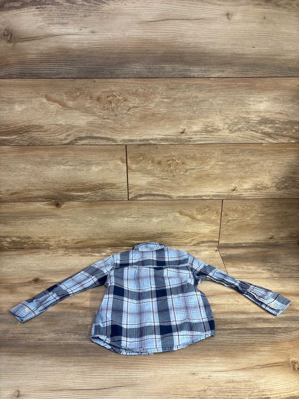 OshKosh Plaid Button-Up Shirt Blue sz 3T