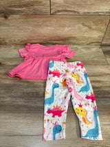 2pc Dino Shirt & Bottoms Set Pink sz 3-6m