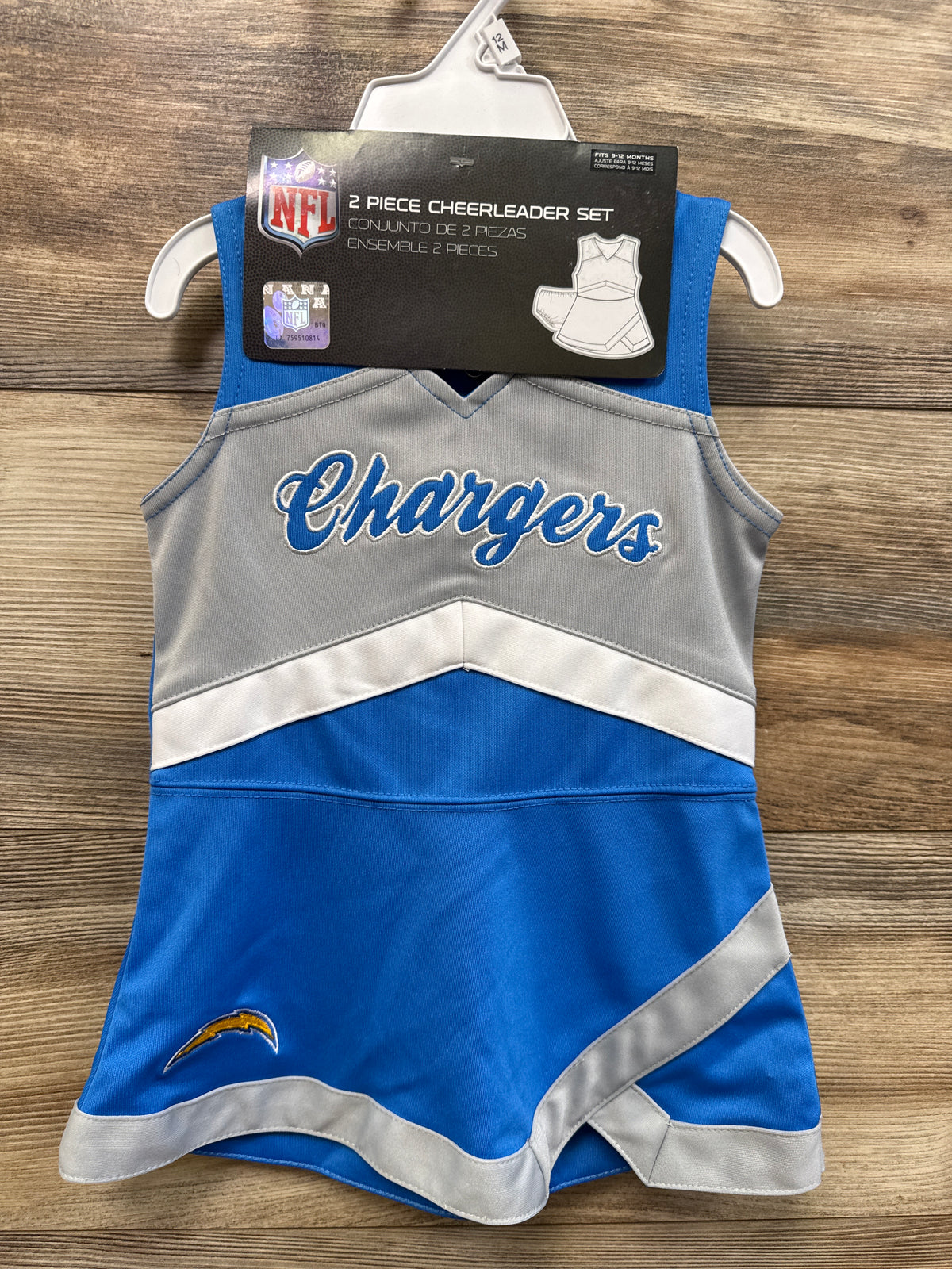 NEW NFL Los Angeles Chargers 2pc Cheer Captain Jumper Dress sz 12m