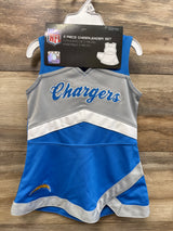 NEW NFL Los Angeles Chargers 2pc Cheer Captain Jumper Dress sz 12m